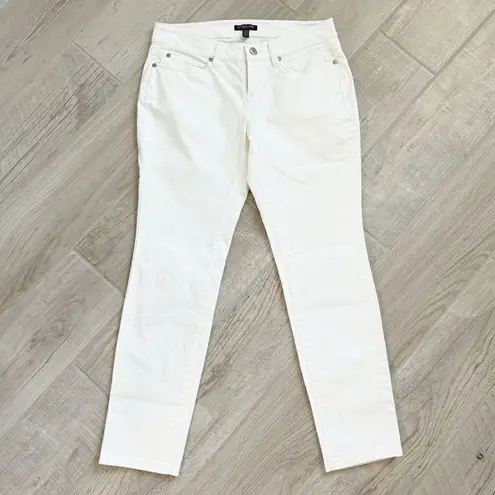 Eileen Fisher  White Textured Jeans Organic Cotton Stretch / Pants Size 4 Petite