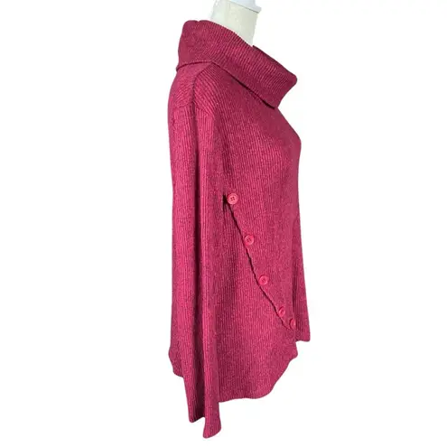 Studio 1886 wine colored cowl neck long sleeve pullover stretchy sweater size L
