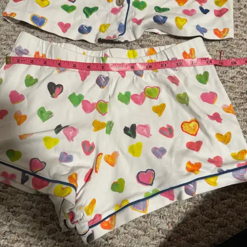 Roller Rabbit Kerri Rosenthal Tiny Drops of Love Hearts Polo Pajamas Size Small