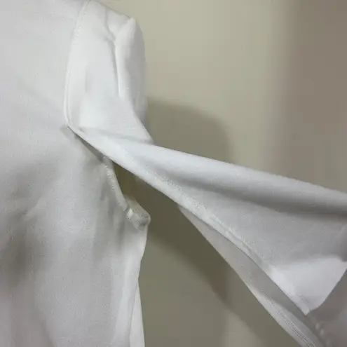 SHEIN White Longline Open Front Blazer Cape Style Size XS US 2 Polyester Stretch