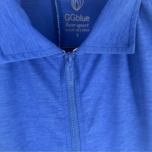 GGBlue Elina Sleeveless Golf Polo Cobalt Blue Zip Neck Stretch Lightweight S