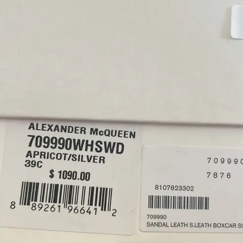 Alexander McQueen NEW Double Buckle Punk Mule in Apricot, Size 39.5 Retail $1050