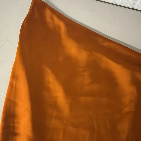 2
Obando collective copper orange silky one shoulder sleeveless maxi long