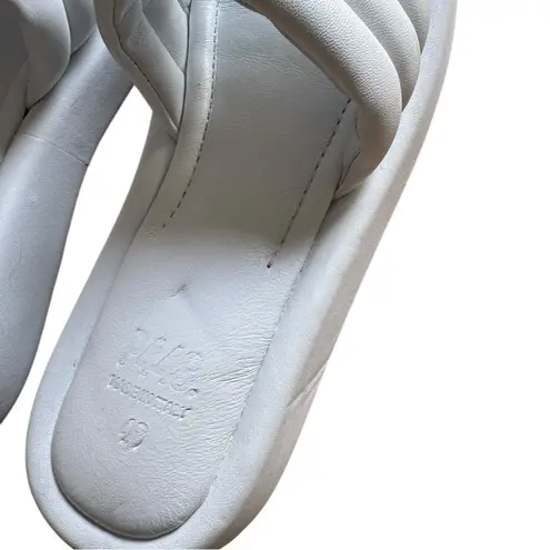 P448 New! Fergie Slip On Open Toe Leather Slide Sandals