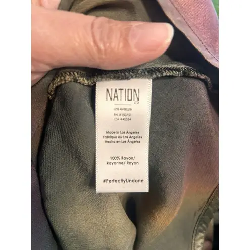 Nation Ltd Lisette Tie Dye Color Tank Top Satin Silky Rayon Women’s Size Small