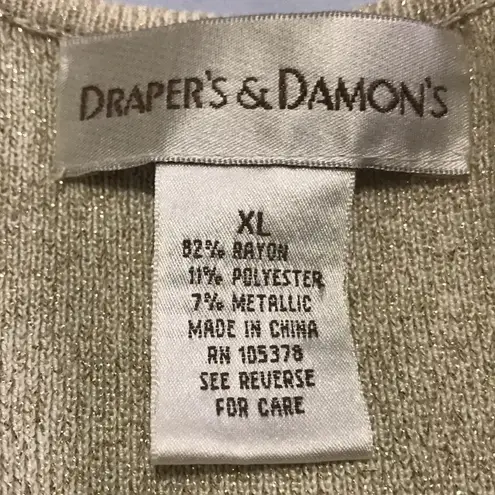 draper's & damon's Vintage Draper’s & Damon’s Gold Sparkle Tank Top XL