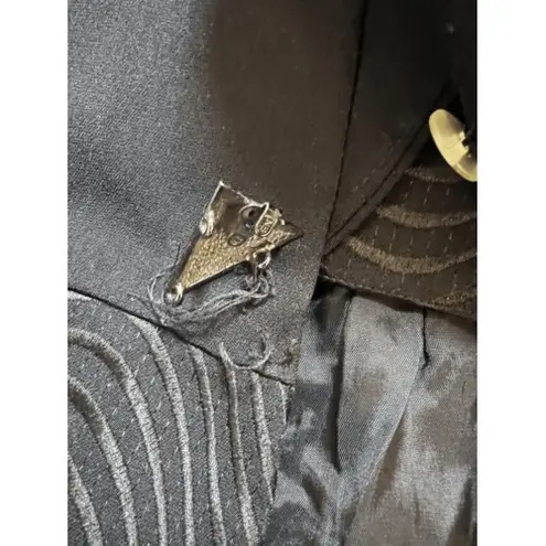 MM Couture Vintage Moshita Couture Black Blazer Jacket Jeweled hook Closure Size 10 Flaws