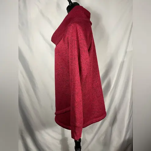 Ideology Women's Cowl Neck Pullover Long Sleeve Red Black Shirt Sweater Sz L