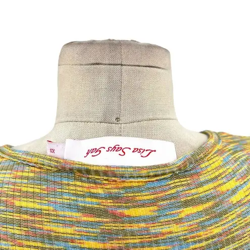 Lisa Says Gah Lotta Long Sleeve Ribbed Space Dye Minidress In Honeydew Size XS