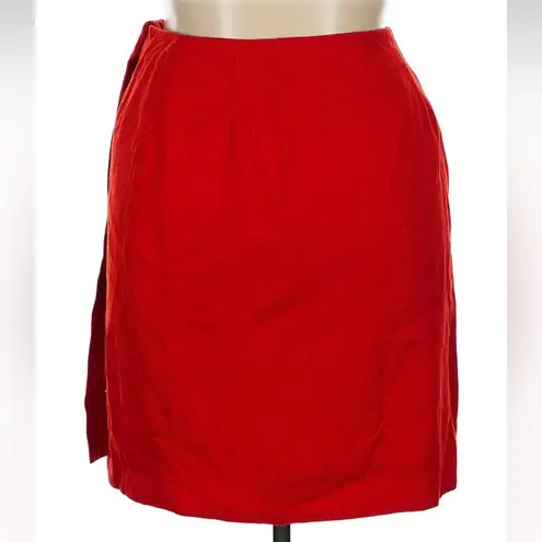 Neiman Marcus Vintage Red 100% Wool Wrap A-Line Skirt Women’s Size 14 Large XL - Image 2