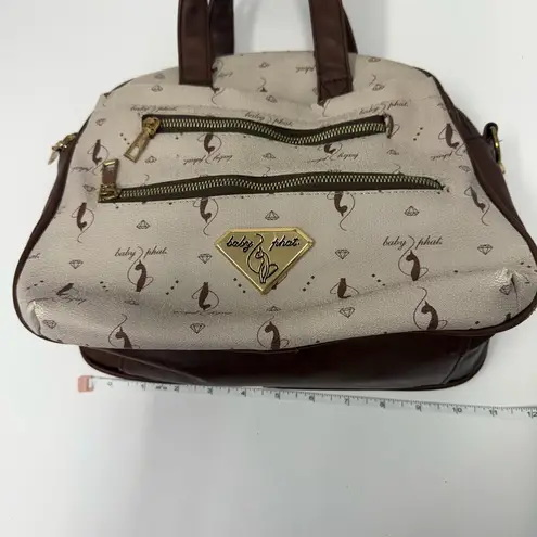 Baby Phat Vintage Logo Satchel Bag Brown Beige Y2K Purse