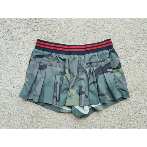 The Upside Green Camo Pleated Shorts 6 Military Chic Y2K Utility Gorpcore Street