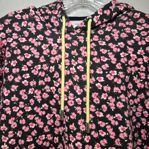 Sandy Liang Target Floral Hoodie Sweatshirt Ruffle Trim Pink Black Womens