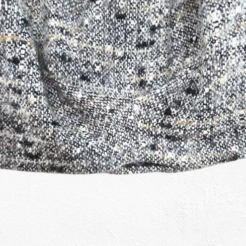 Anna Sui Tweed Bubble Skirt Black White Wool Blend Textured Mini Size 12 XS