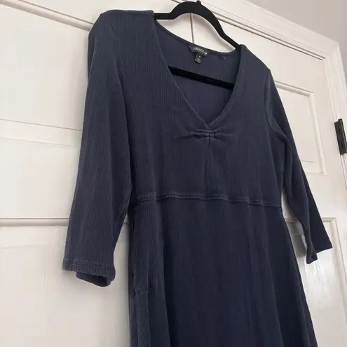 Toad&Co Rosalinda Dress Cable Rib Knit True Navy Blue Size Medium Braided