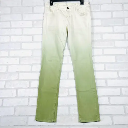 Arizona Jeans Arizona Jean Co Super Skinny Ombre Jeans Size 9 Ivory Green Stretch Cotton Blend