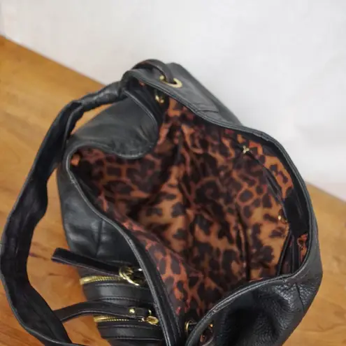 B Makowsky Black Leather Tote Style Shoulder Purse