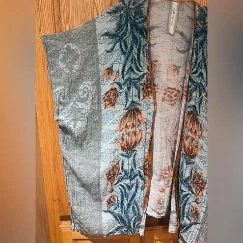 Aratta Silent Journey Anthropologie Rusted Field Floral Kimono Kaftan Cover
