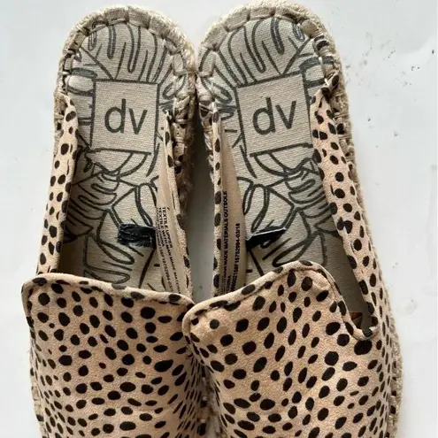 DV Dolce Vita Elaine Leopard Espadrille Slip on Mule size 7 Tan
