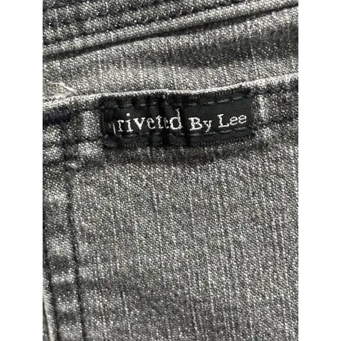 Riveted Denim Jean Shorts Gray Med Wash Size 12M High Rise Zip Pockets