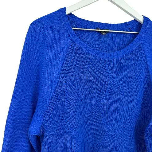Talbots  Cotton Scoop Neck Raglan Sleeve Sweater Cobalt Royal Blue Plus Size 2X thumbnail 2