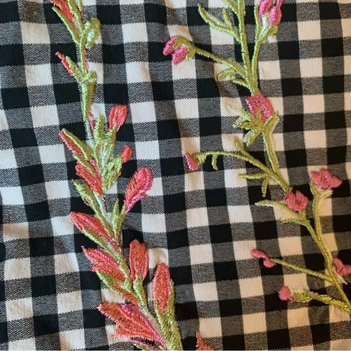 Charter Club Buffalo Plaid Stretchy Floral Embroidered Skirt w/ Built in Shorts