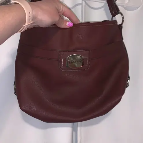Rosetti maroon leather crossbody shoulder bag