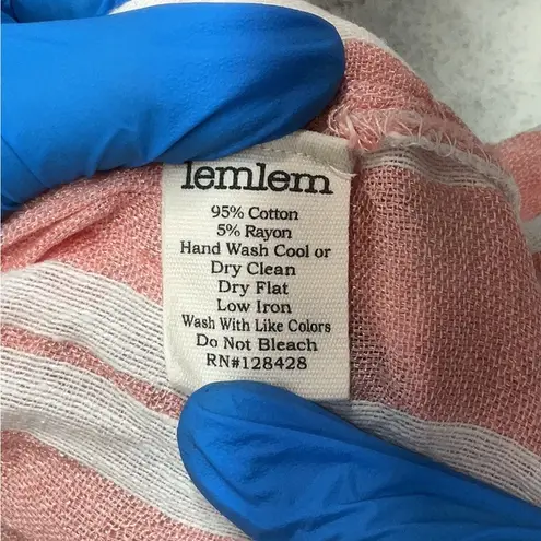 Lemlem liya Kebede Safia Striped Pink White Womens Shorts Cotton Sz M $295 MSRP