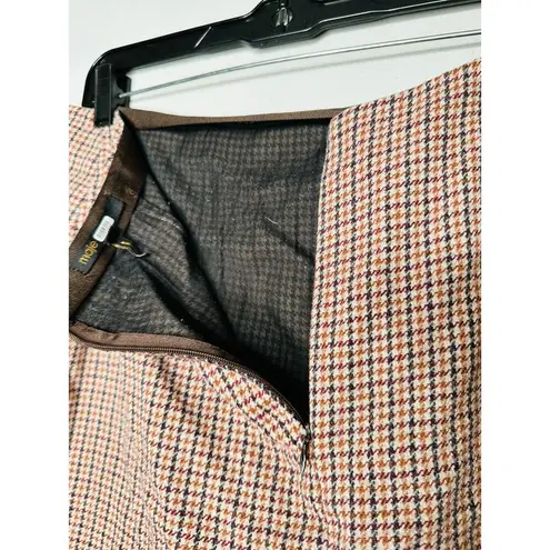 Maje Jaisa Brown Plaid Wool Blend Front Back Slit Edgy Pencil Skirt Size US 8 - Image 11