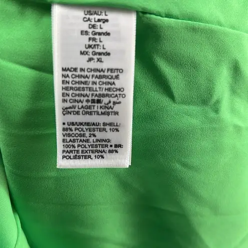 Kerrently the Drop green silky long blazer tie casual office holiday colorful Size L