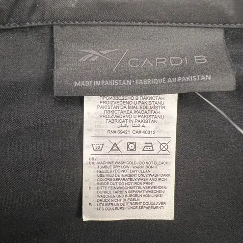 Reebok x Cardi B Black Long Ruched Sleeve Side Cutout Active Shirt NEW Size 3X
