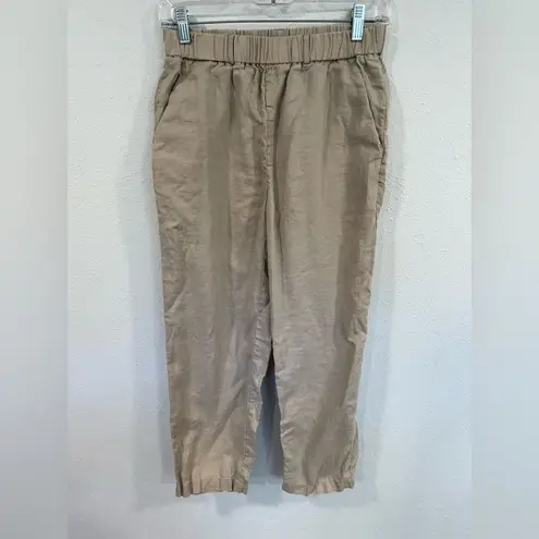 Quince European Linen Pants Driftwood Beige Khaki Size XS