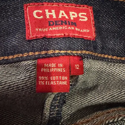 CHAPS  Mid-Rise Denim Pencil Skirt Womens 12 Dark Rinse Classic Western Preppy