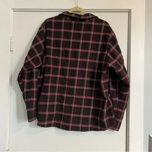 Woolrich button up flannel plaid long sleeve shirt checkered red black white XL