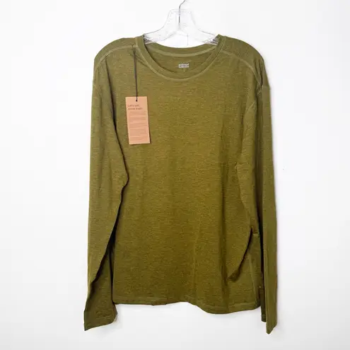 Girlfriend Collective NWT | Marled Green Long Sleeve Soft Tee Top Sz. Large