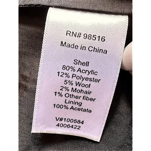 Coldwater Creek Women's Black White Boucle Asymmetrical Jacket Size 14