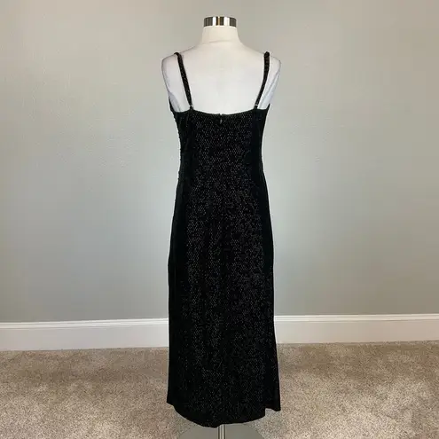 Laundry by Shelli Segal  Women's Cocktail Dress Size 10 Black Velvet Midi Sheath