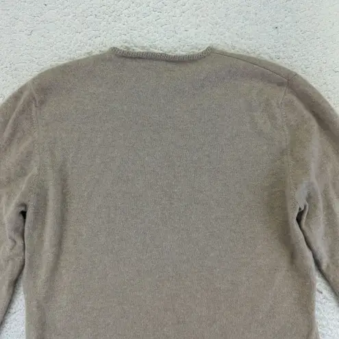 Neiman Marcus Cashmere Sweater Womens Taupe Crew Neck 100% Pure Cashmere Large