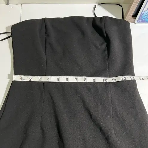 Lulus Black Mateo Strapless Dress w/ Eyelash Lace Hem - Size M