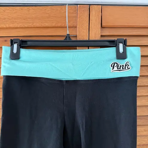PINK - Victoria's Secret VS PINK Women’s Yoga Black/ Mint Green Leggings Sz S
