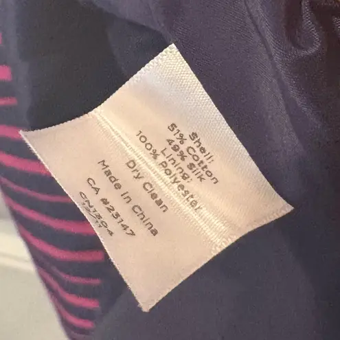 Talbots ‎ Silk Dupioni Purple And Blue Stripe Dress Size 8