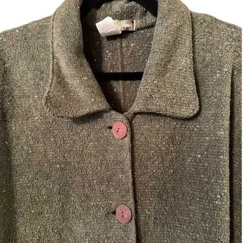 The Territory Ahead 2X cotton blend boucle' overcoat green granola girl