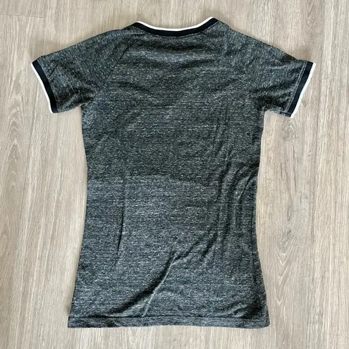 Marlins MLB Baseball Genuine Merchandise 2016 Gray Marled V Neck Bling Shirt Top