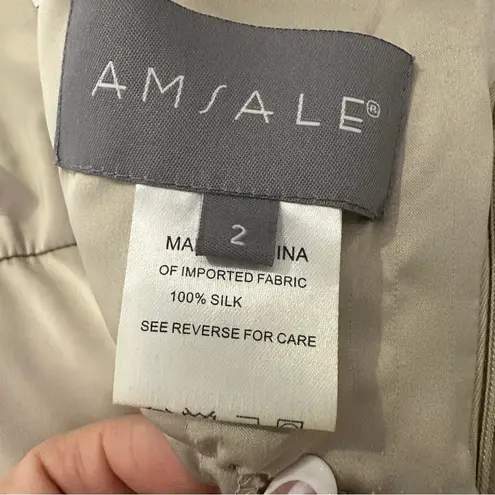 Amsale 100% Silk Empire Waist Maxi Dress Beige Wedding Guest 2 – Quiet Luxury