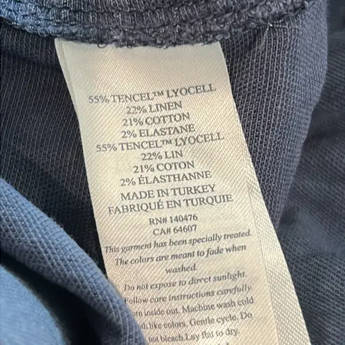 Faherty The Arlie Day Pant Navy Blue Medium Linen Cotton Blend Pull On