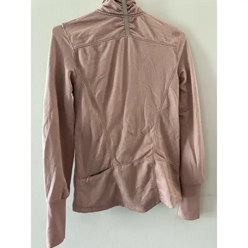 Mondetta Top Women's Small Blush Pink Half Zip Activewear Fitted Jacket