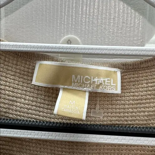 Michael Kors  Cream Knit Sweater with Gold Button