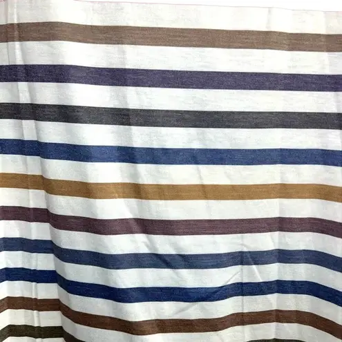 Bloomchic White With Multicolor Stripes Faux Button Accents Size 14/16