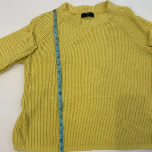 T Tahari Bright Yellow Long Sleeve Knitted Crew Neck Sweater EUC Sz M