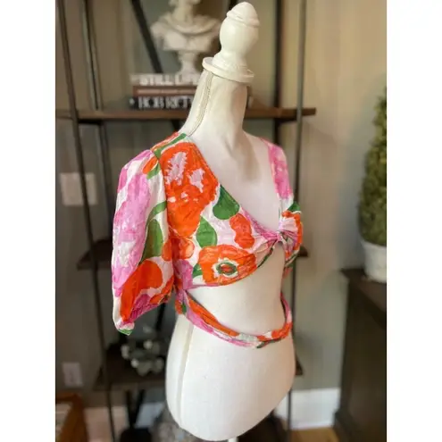 Banjanan Floral Aurora Top Multicolor Womens Size Large Pink